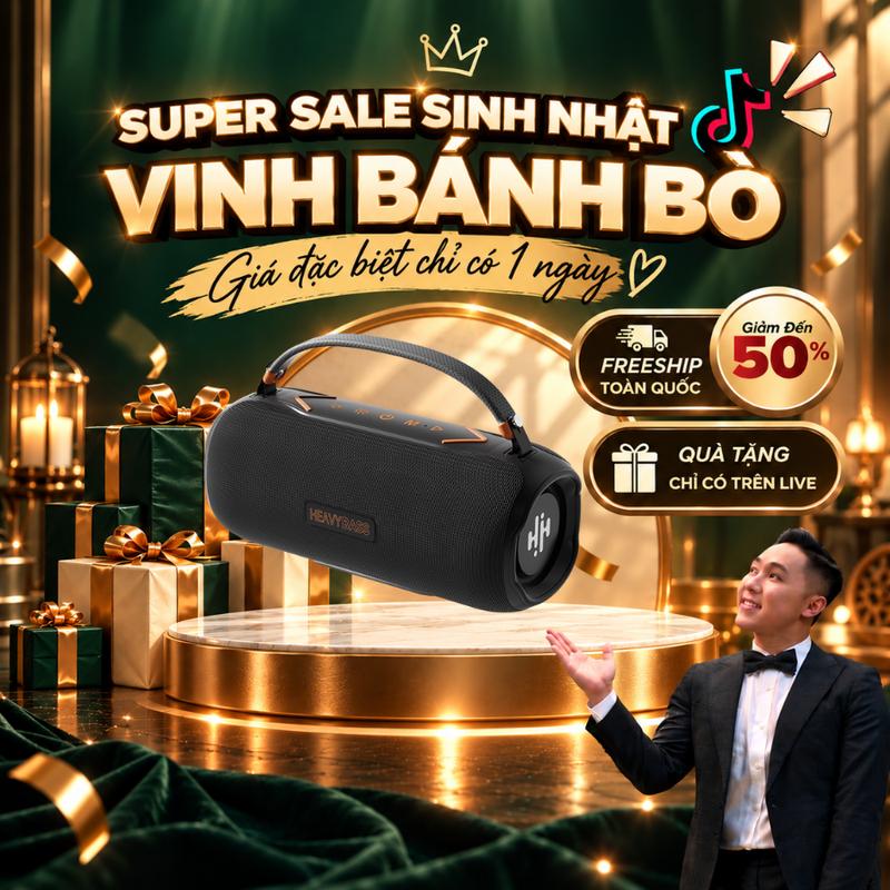 VBB deal 9k - HEAVY BASS 10 Loa bluetooth Không Dây Thiết Kế Tiện Dụng Âm thanh hay bass căng