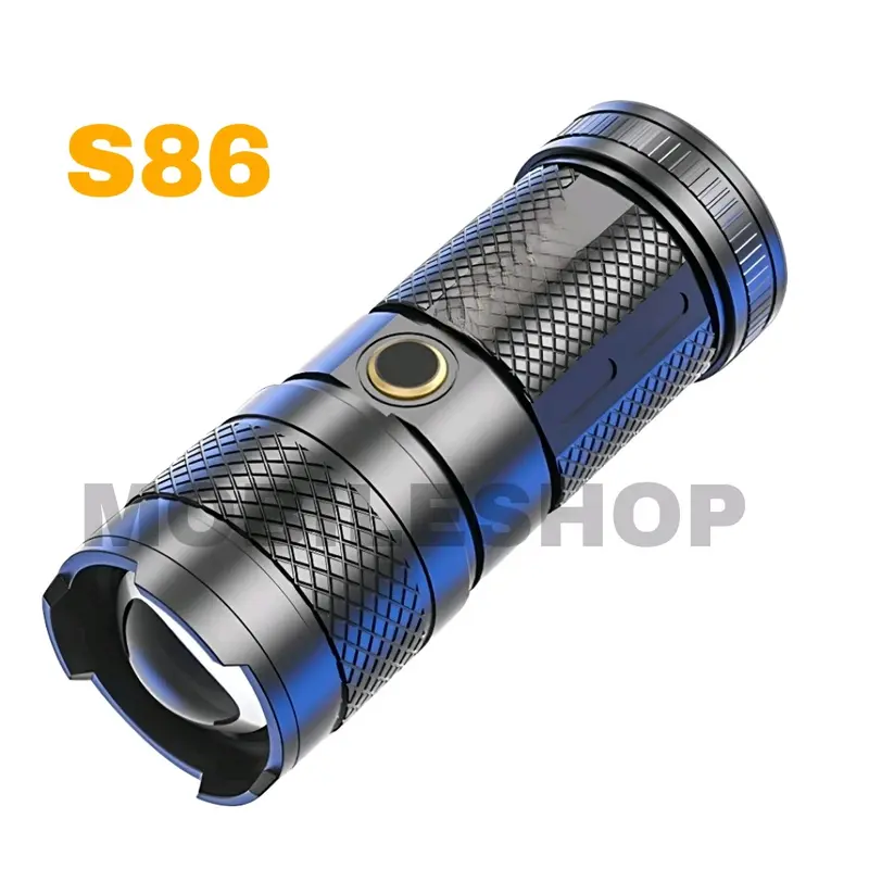 SENTER LED ZOOM S86 - ZOOM LASER JARAK JAUH - 9 MODE CAHAYA- RECHARGEABLE 1