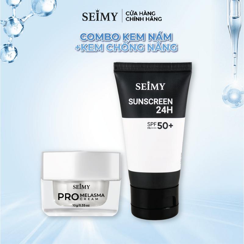 Combo Kem Nám Seimy - Pro Melasma Cream Kèm Kem Chống Nắng Sunscreen 24h