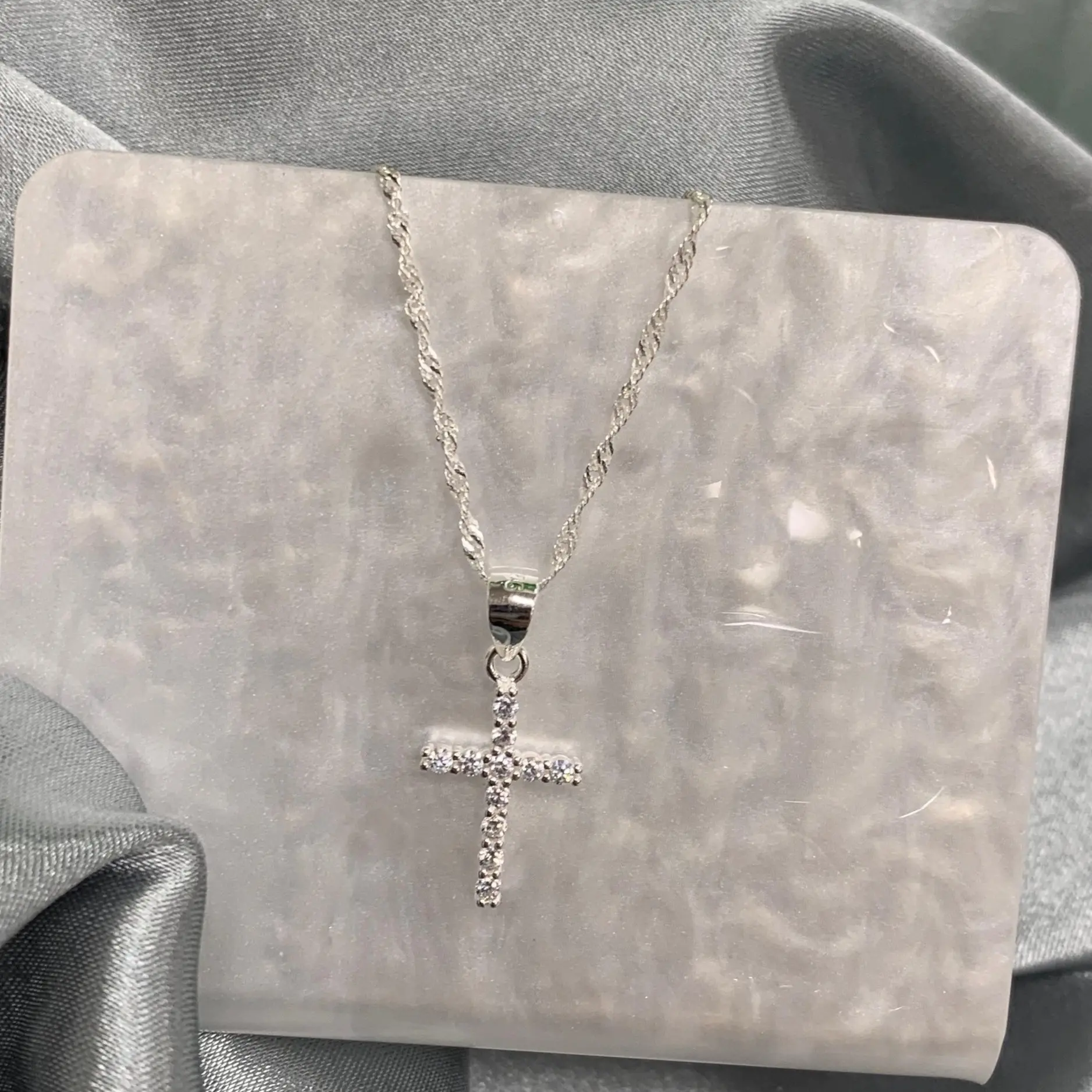 Sky Silver Jewelry New Arrival Cross Necklace - 925 Italy Silver Ladies Fashion Accessory