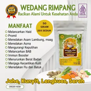 Wedang Rimpang JSR 50gram (20X SEDUH) Jahe, Kunyit, Lengkuas, Sereh minuman botanikal Alami seduh