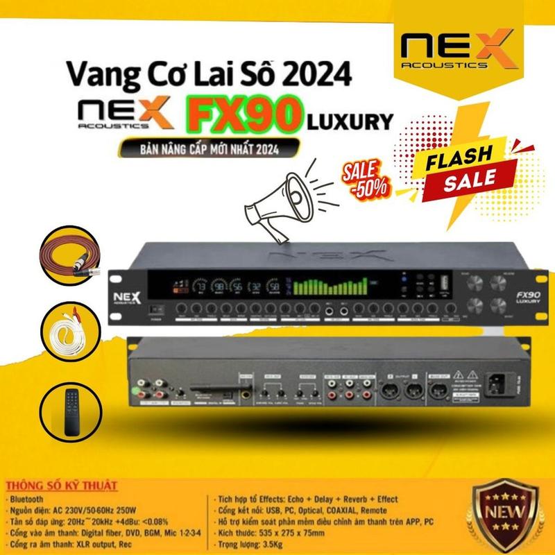 Vang Cơ Lai Số NEX FX-90 LUXURY Lọc EQ Tiếng Hay Chế Độ Effect Cổng Quang + Bluetooth - Reverb Mượt Mà