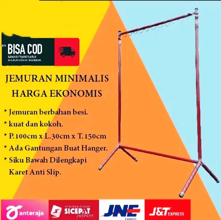 JEMURAN PAKAIAN BAGUS MUAT BANYAK, DAN TIDAK MEMAKAN TEMPAT COCOK BUAT YANG RUMAHNYA SEMPIT/HALAMAN RUMAHNYA YANG SEMPIT, BISA DI PAKAI DI LUAR/DI DALAM RUMAH bahan Besi Black