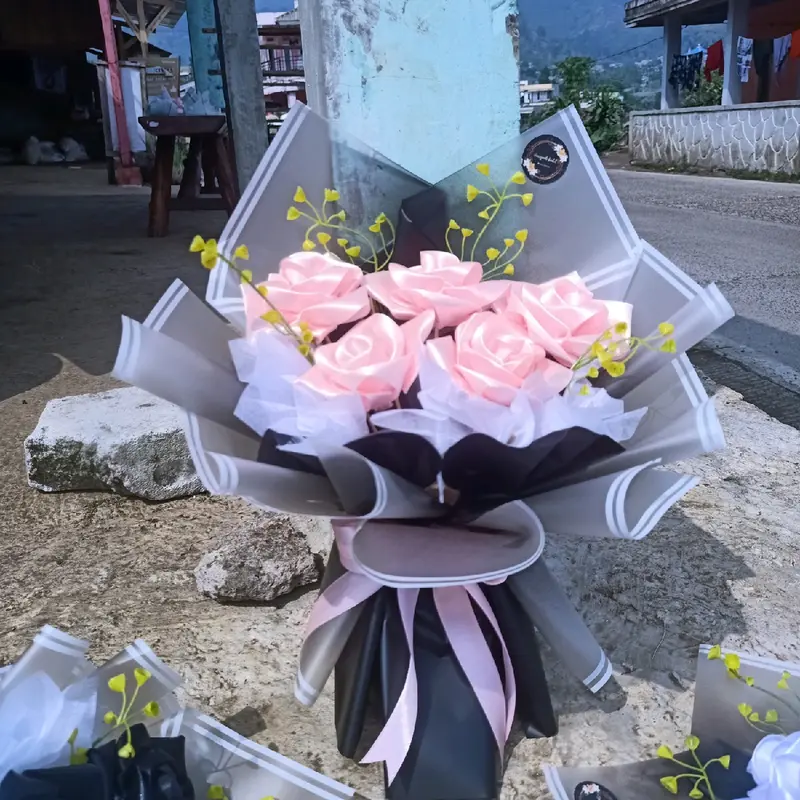 buket bunga pita satin murah meriah 1