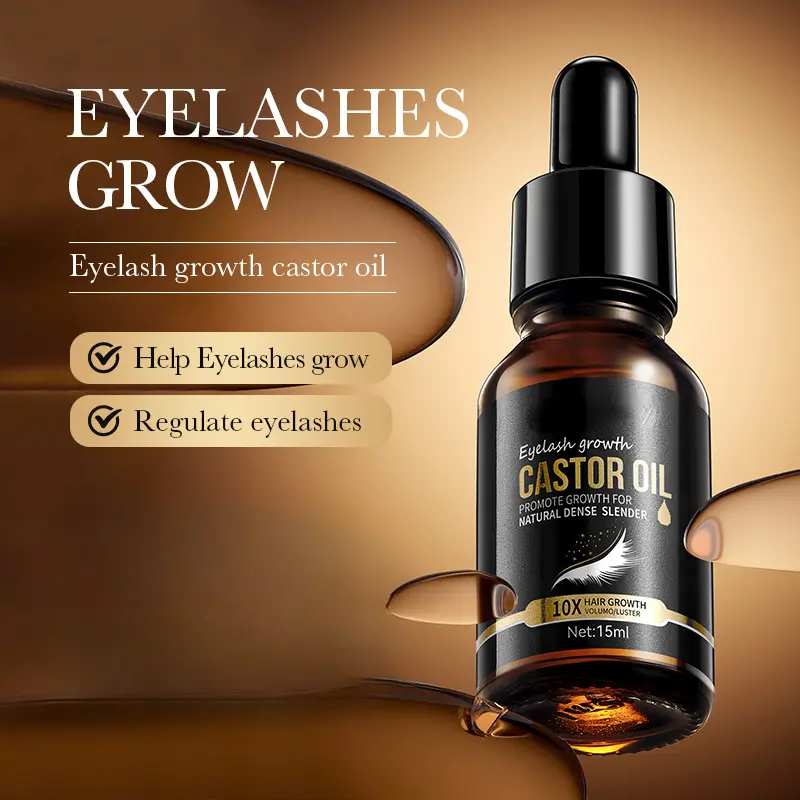 Black Castor Oil Fast Eyelash Growth Serum Eyebrow Enhancer Products Longer Fuller Thicker Lashes Eyelashes Enhancer Eye Care Eyelash Extension