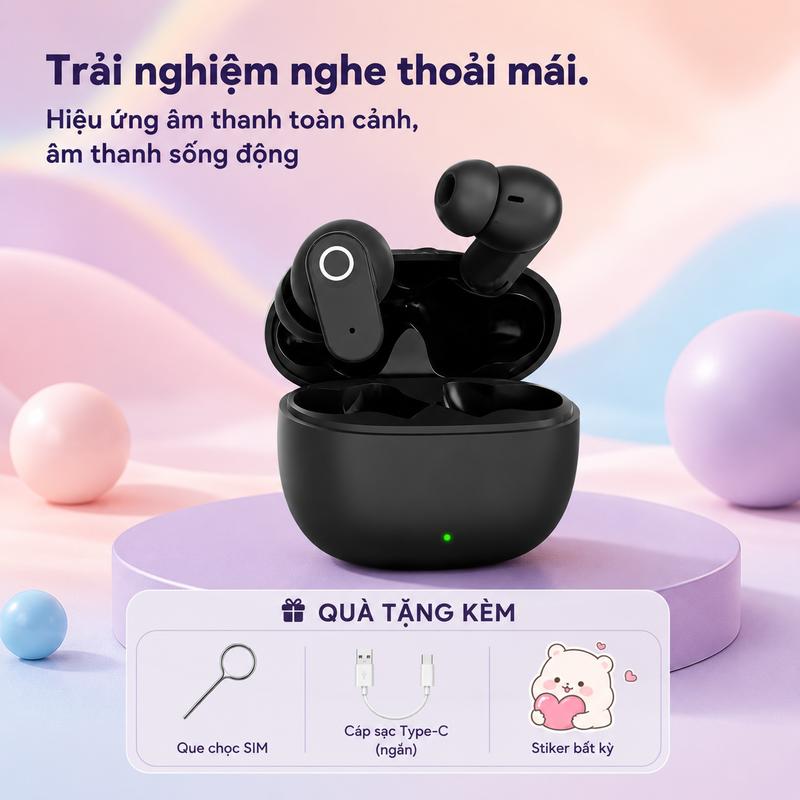 [NEW] Tai nghe Bluetooth TWS âm thanh cao cấp, bass mạnh mẽ, kết nối ổn định, chống ồn thông minh, cảm ứng nhạy, thiết kế nhỏ gọn sang trọng, phù hợp mọi nhu cầu từ nghe nhạc đến gọi điện