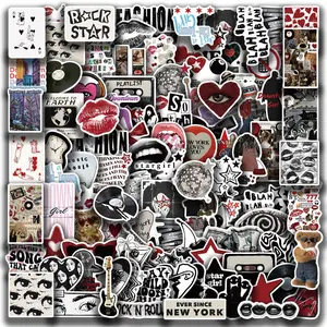 50PCS Hot lucu Korea INS gaya Y2K Stiker Anti Air Stikers Berperekat Waterproof sticker decal buat Motor Helm Buku Journal Koper Casing HP Laptop Botol Minum