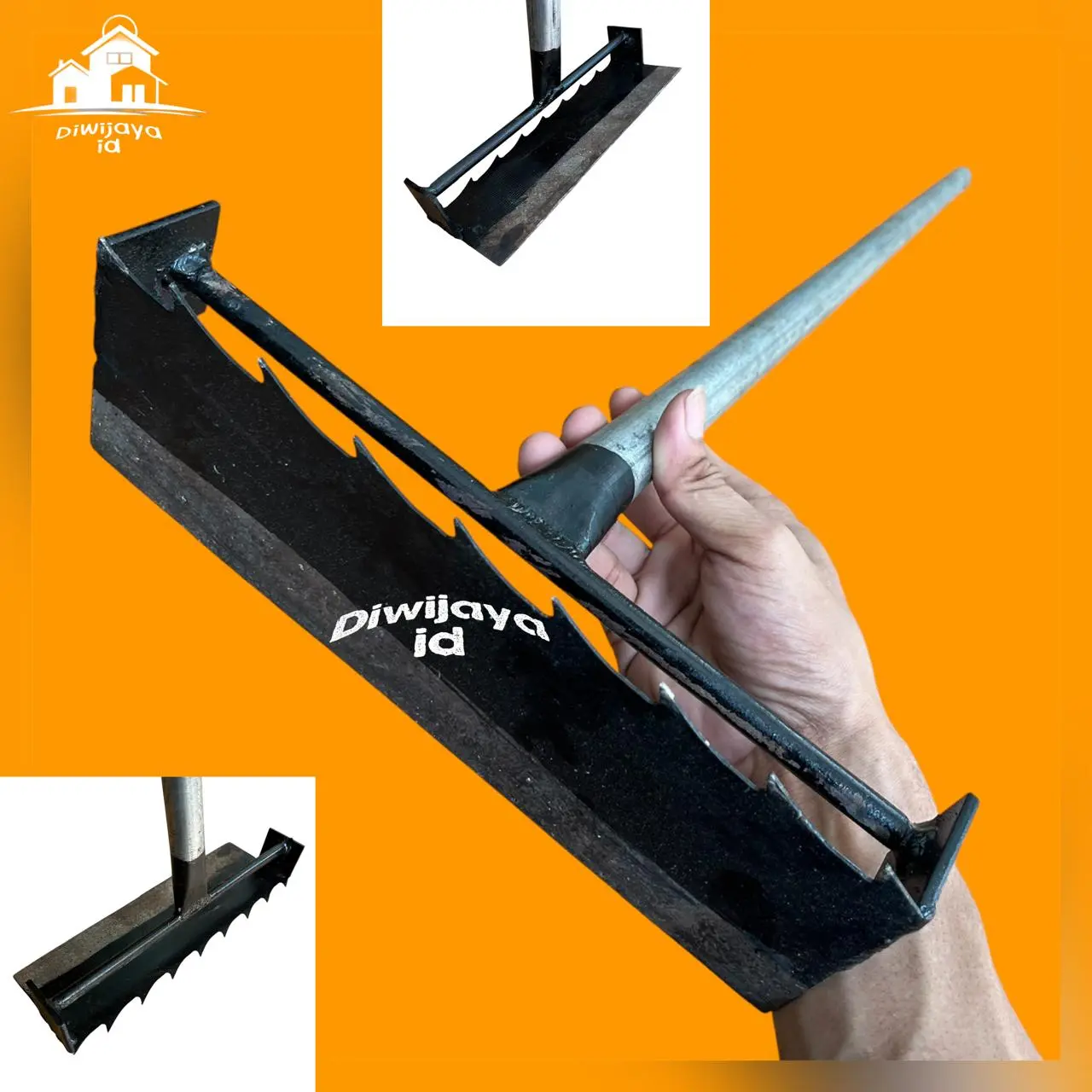Cangkul Garuk Gulma Gagang Besi 100 cm - Alat Pembersih Rumput 2 in 1