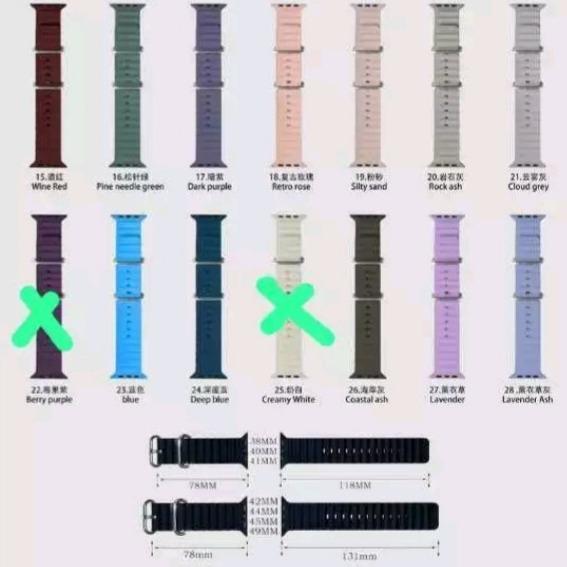 Strap Ocean untuk Watch IWO HW 49 45 44 42mm Tali Jam Tangan Ocean Band Single Silicon Premium 5