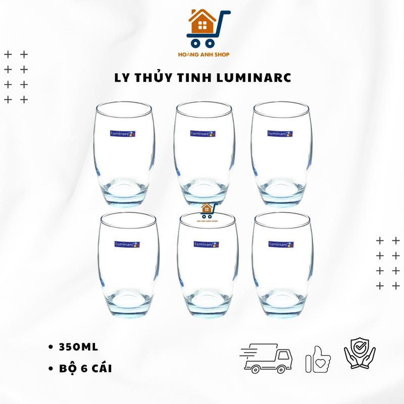Bộ 6 Ly Thuỷ Tinh Luminarc 350ml - Ly Bầu Sang Trọng Cao Cấp, Ly Uống Nước, Bia, Sinh Tô