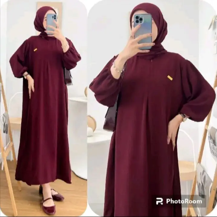 chilla longdres crincle premium gread2 tangan balon mewah