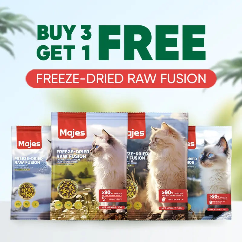 Majes Freeze Dried Raw Fushion (30gr x 4 pack) Makanan Kucing Dry Cat Food Adult Kitten 0
