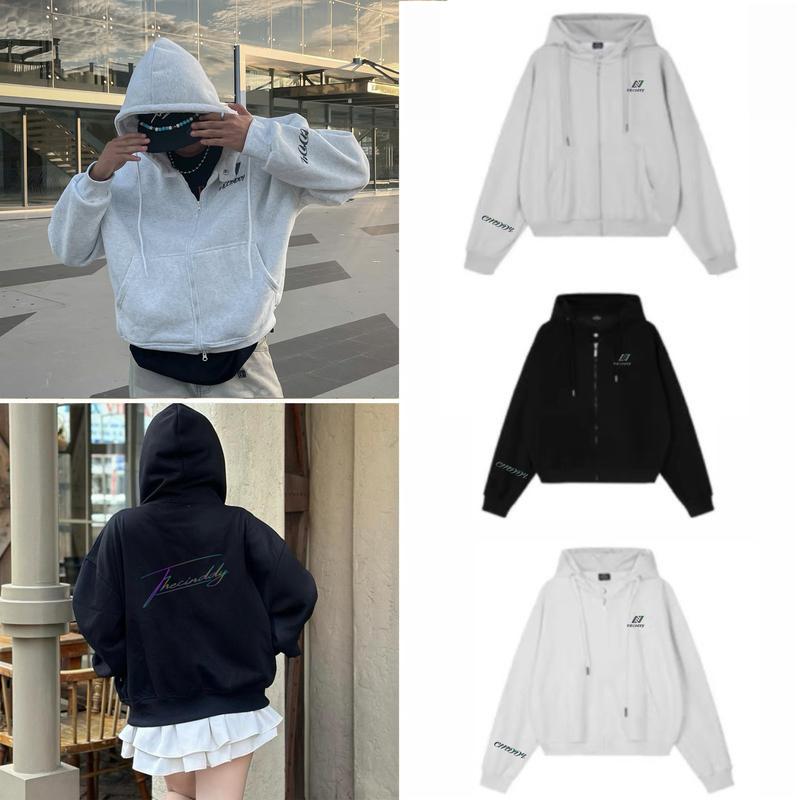 (DEAL MỞ BÁN) - Áo Khoác Boxy Hoodie Zip In Phản Quang 7 Màu Thecinddy Nam Nữ Hottrend 2025 - HBC017 hoodie  zip  boxy  nữ áo  khoác  hoodie