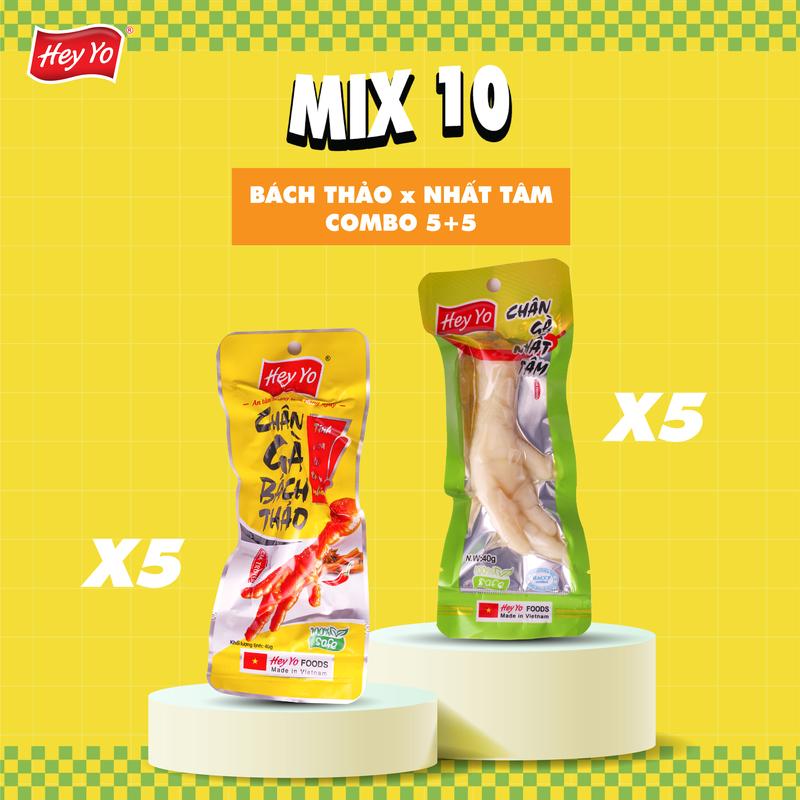 Combo 10 Chân Gà Cay Bách Thảo + Nhất Tâm Hey Yo Việt Nam thơm ngon bùng vị