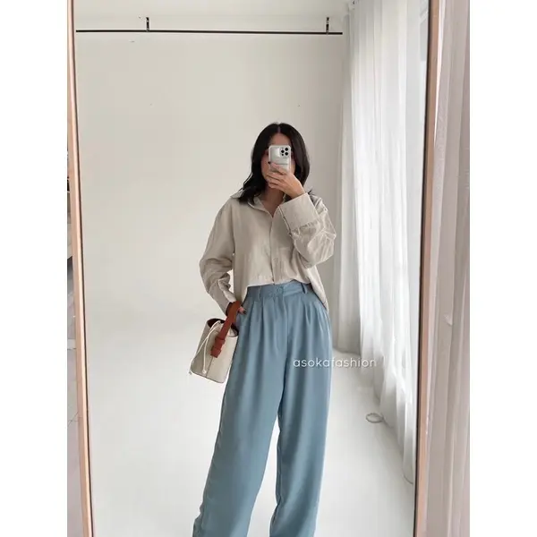 ASOKA Liza Shirt 550 - Kemeja Linen Basic Shirt - Kemeja Wanita Kemeja Polos 5