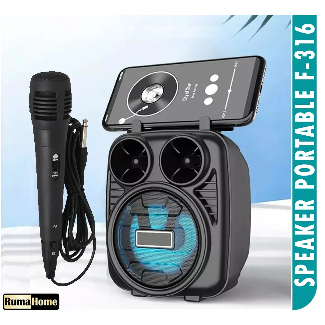 Speaker Bluetooth Portable Karaoke 3" Free Microphone Fleco F-5009 / F-316 bergaransi