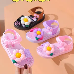 PROMO 12.12 IMPORT OkayBaby B383 Sandal Flower Fashion Anak Perempuan Premium Sepatu Sendal Anak Cewek Lucu Anti Slip Bahan Karet Anti Licin Umur  3-11 Tahun Terbaru