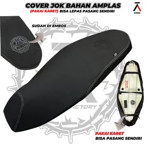 Cover Jok polos Amplas Kasar Pelindung Jok Motor (PAKAI KARET) Anti Ribet Variasi Jahit Benag Warna Motor VARIO, BEAT, SCOOPY, NMAX, PCX, MIO, XRIDE, GENIO, SEMUA MOTOR