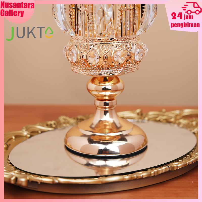 Product Introduction of JUKTA[COD]Tempat lilin kristal gaya Nordik, ornamen mewah ringan, dekorasi rumah Candle 9
