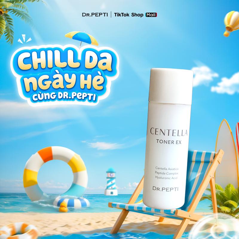 Nước Hoa Hồng Dưỡng Da Dr.Pepti Centella Toner EX Dưỡng Ẩm Hàn Quốc 180ml Và Toner Dr.Pepti EX Mini 30ml ( Mua Bản Fullsize 180ml Tặng 01 Mặt Nạ Célefit Màu Ngẫu Nhiên)