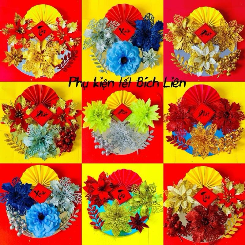   Sỉ 10 Sét +Tặng Keo+Lưới Tuyết lót Đế  Sét VIP kèm 3 Hoa Đại mix phụ kiện trang trí tháp Tết sét đồ làm tháp bánh tài lộc tháp bia tháp oản giá rẻ Tết 2026  khách chọn màu note trên đơn hoặc nhắn shop ạ  