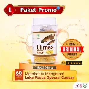 OLIMEX - Kapsul Ikan Gabus 60 Kapsul untuk Mempercepat Kering Luka Caesar dan Operasi