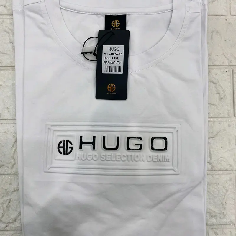 kaos oblong hugo selection ukuran jumbo (2XL 3XL 4XL) / kaos jumbo cowok Nyaman Katun 7