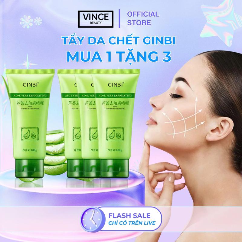 (Mua 1 tặng 3) Gel Tẩy Tế Bào Chết Da Mặt GINBI Chiết Xuất Nha Đam Làm Sạch Da Bã Nhờn Bụi Bẩn 60g