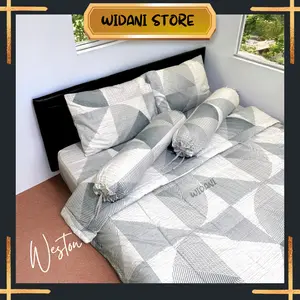 Bed Cover Set Weston -  Set dengan Sprei Motif ukuran 90x200 100x200 120x200 140x200 160x200 180x200 200x200 [WIDANI STORE]