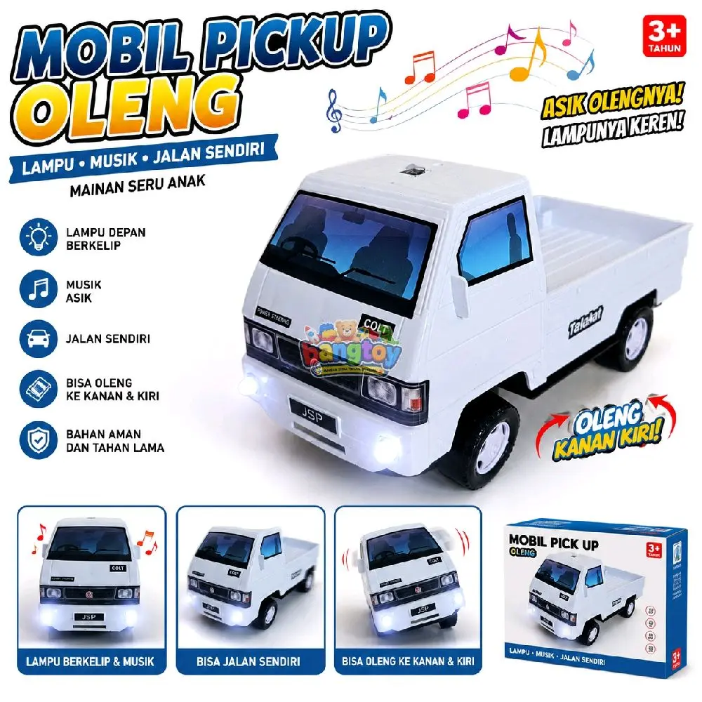 Mainan Mobil Pickup Oleng L300 Telolet mini lampu dan music Bisa jalan sendiri car toy Jadul