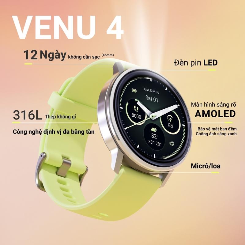   NEW  Đồng hồ thông minh Garmin Venu 4 - Hàng chính hãng 