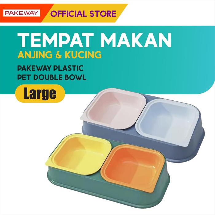 Gambar Pakeway Plastic Pet Double Bowl Size L / Tempat Makan Hewan dari M-Pets Volk Pets Indonesia Kota Tangerang Tokopedia