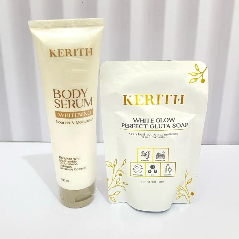 promo bundling kerith gluta soap & lotion body serum whitening