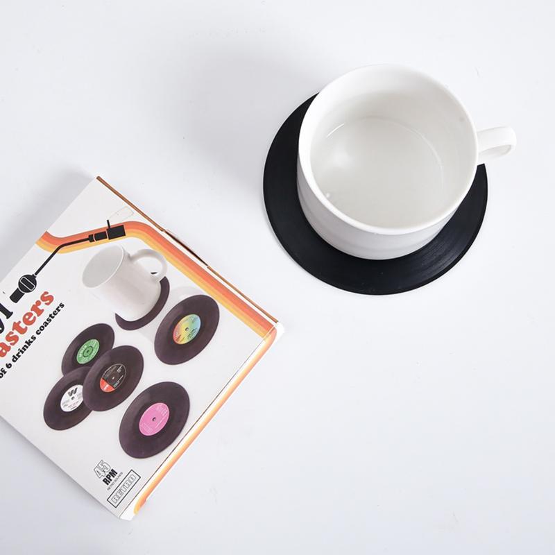 Đế Lót Ly Trà Ghi Âm Chống Trượt, Retro Vinyl CD Cách Nhiệt Placemat / Cốc Lót Ly Thích Hợp Cho Gia Đình, Nhà Hàng Và Quán Bar / Placemat Chịu Nhiệt Để Trang Trí Bàn 7
