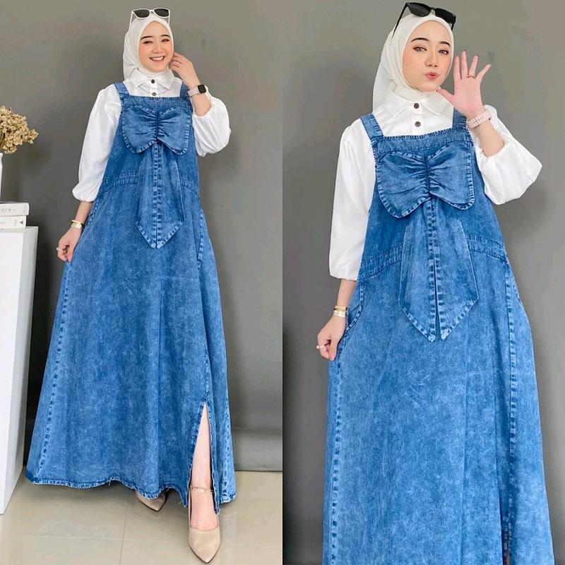 overall pita jeans denim premium terbaru terlaris Wanita 0