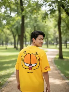 Okella - Garfield | T-shirt Oblong | Kaos Lengan Pendek | Baju Pria Wanita Combed Cowok High Kain