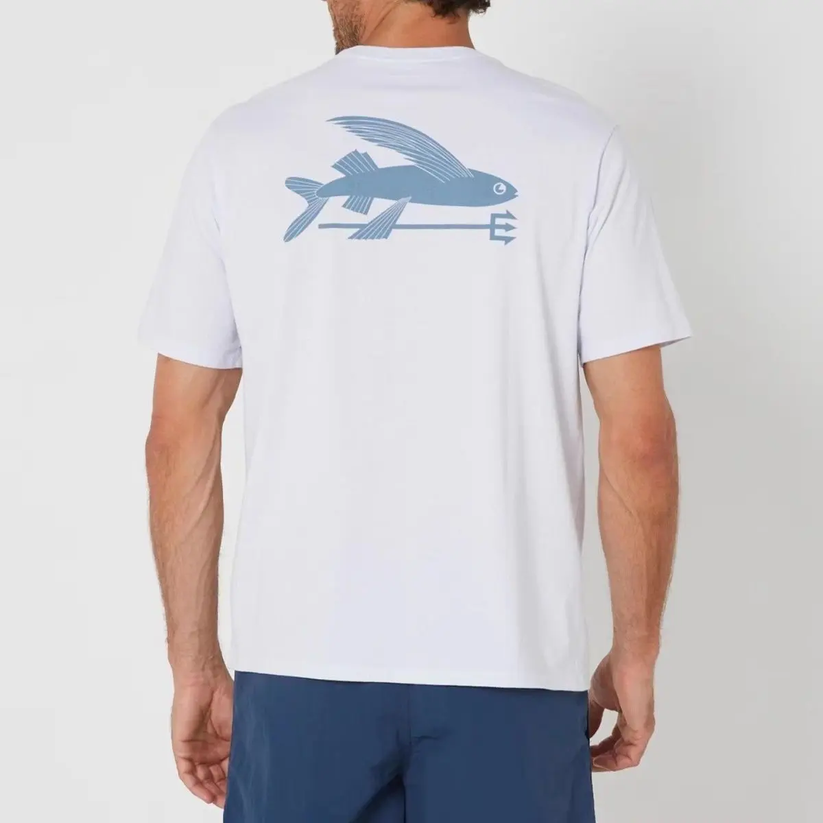 Patagonian Flying Fish Harpoon Printed Men's and Women's Sports Casual Short sleeved T-shirt Fashionable