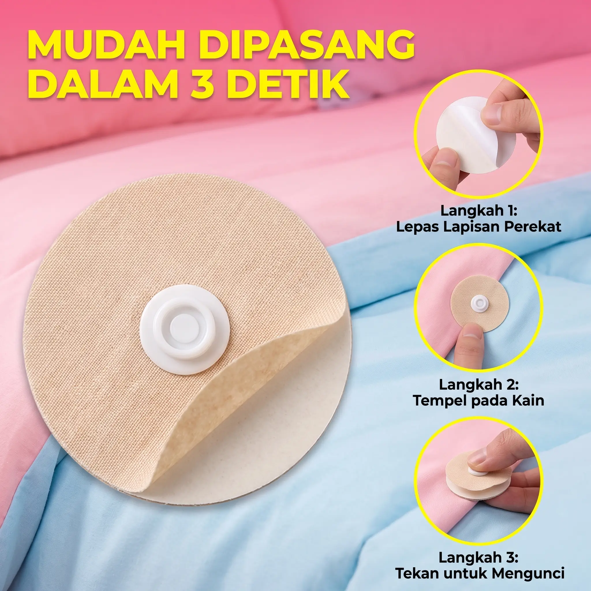 Alat pengaman selimut bulu angsa baru, tanpa jarum, aman, tidak terlihat, anti-geser, kancing jepret khusus untuk selimut tipis dan sudut selimut.