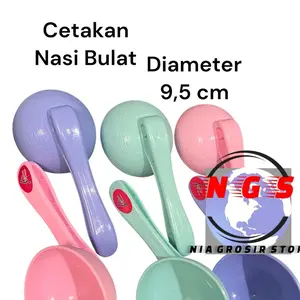Centong Nasi Bulat Cetakan Nasi Bulat Diameter 9,5 cm Bahan Plastik Tebal Kedalaman 4,5 cm Panjang 21 cm Ready Stok