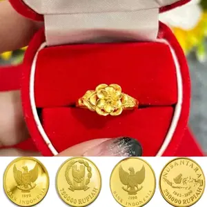 cincin koin asli 1997 model bunga mawar Rings