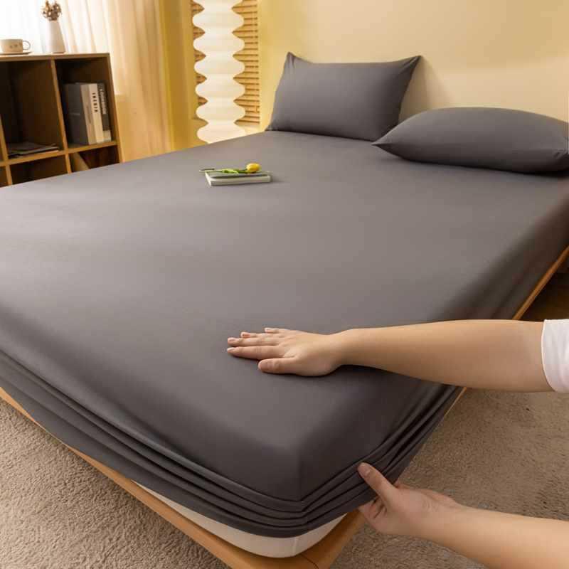 Product Introduction of INS Style Solid Color Fitted Sheet One-Piece Bedspread Student Dormitory Simmons Dust Cover Mattress Cover Pillowcase Universal 13