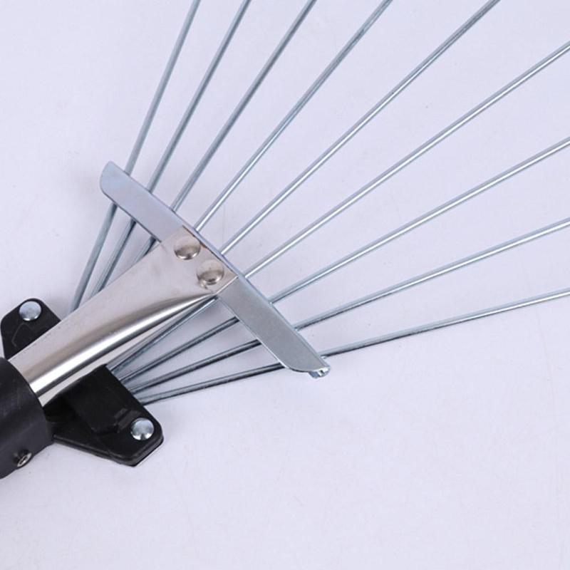 Product Introduction of Grass Rake 9 Teeth Stainless Steel Rake Adjustable Steel Rake With Handle Gardening Rake L6K4 31