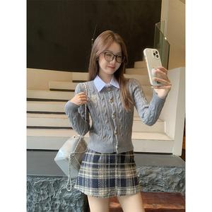 Women's Long Sleeve Knit Cardigan Sweater Coat, Soft Warm Fall Winter Outerwear, Stylish Casual Daily Wear 8610# Knitwear Womenswear Knitting Tops Fitted Basic Crewneck Hui Minimalist Lingerie Short