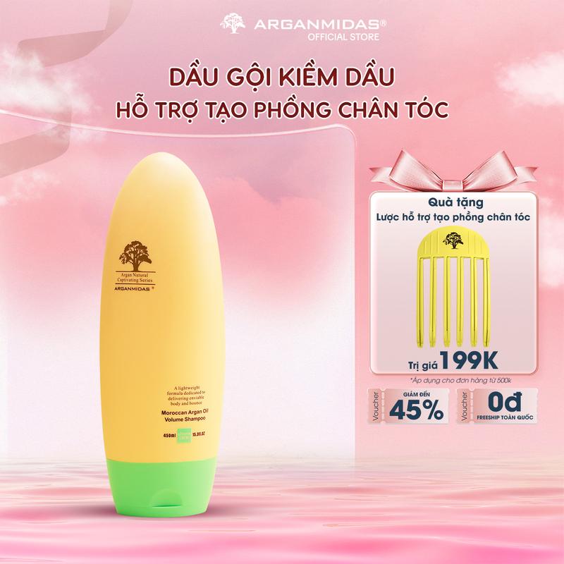 Dầu gội Kiềm Dầu Tạo Phồng 450ml Thương Hiệu Quốc Tế ARGANMIDAS Chăm Dưỡng Tóc Bóng Khoẻ, Hỗ Trợ Giảm Bết Dầu