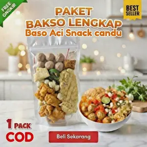 Paket Murah Hemat Makanan Instan Baso Aci Pedas Enak Original Spesial 1 Pack Food Kuah Seblak