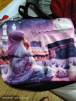 Product Review of Totebag Kanvas Tas pengajian Tas wanita Tas Printing Makkah Series oleh oleh Haji / umroh from m**ɖ 0