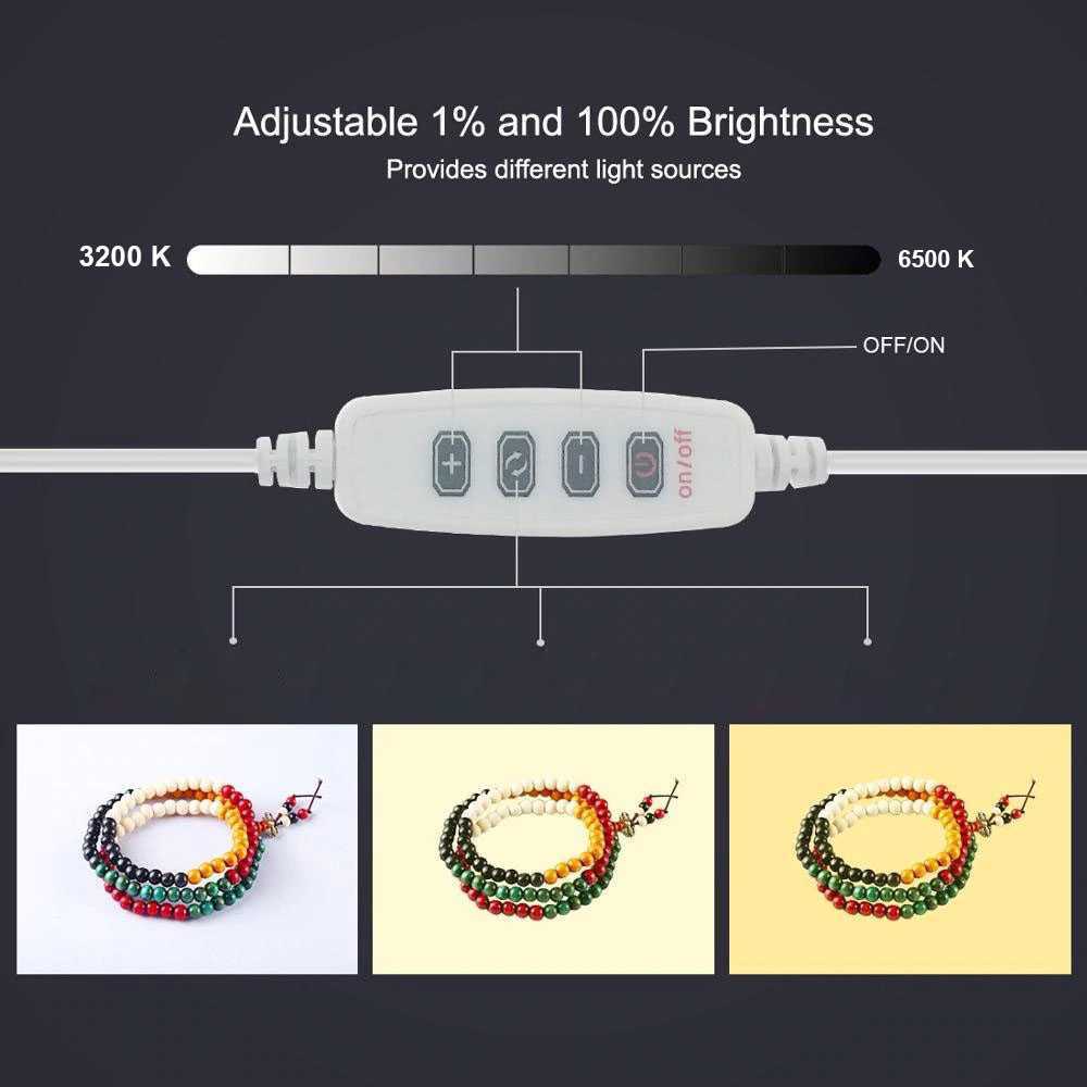 PULUZ Studio Photobox Lampu Ring Light LED 3in1 Color 6 Backdrop 10W - PU5023