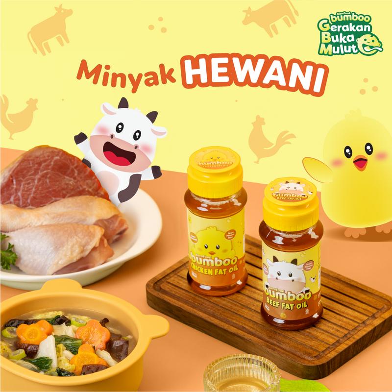 BUMBOO Beef Fat Oil - Bernutrisi - Sumber Lemak & Omega 3,6,9 - Tanpa Perisa & Pengawet - Tumis atau Topping 1