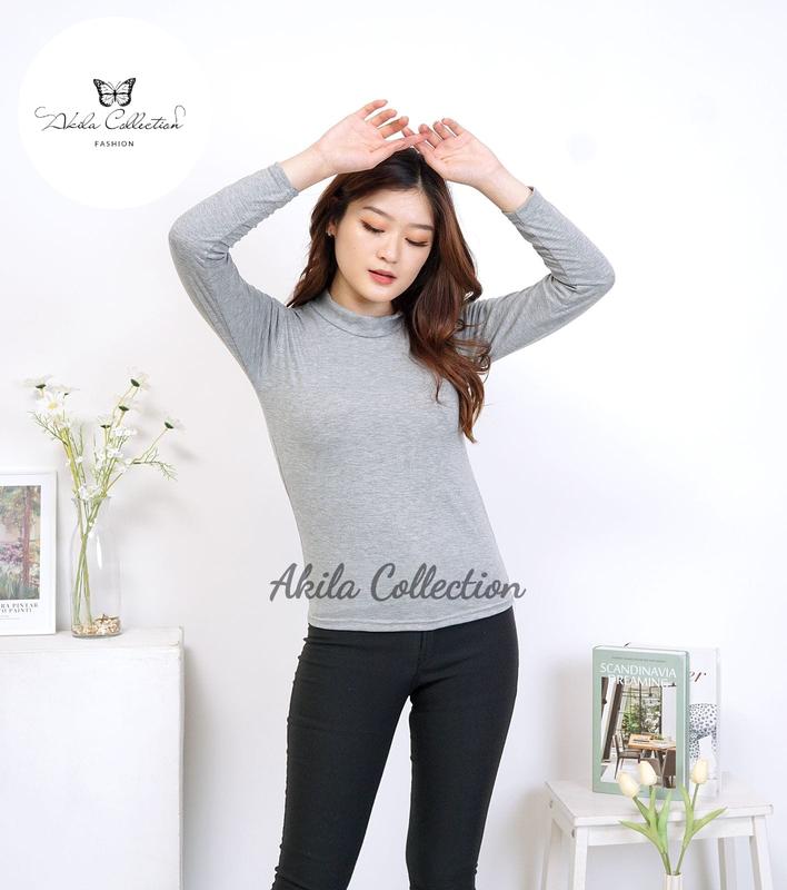 Manset lengan panjang / Kaos Manset wanita Kerah [PREMIUM] Berbahan adem serta lenbut Sangat nyaman saat digunakkan Polos Santai Lembut 3