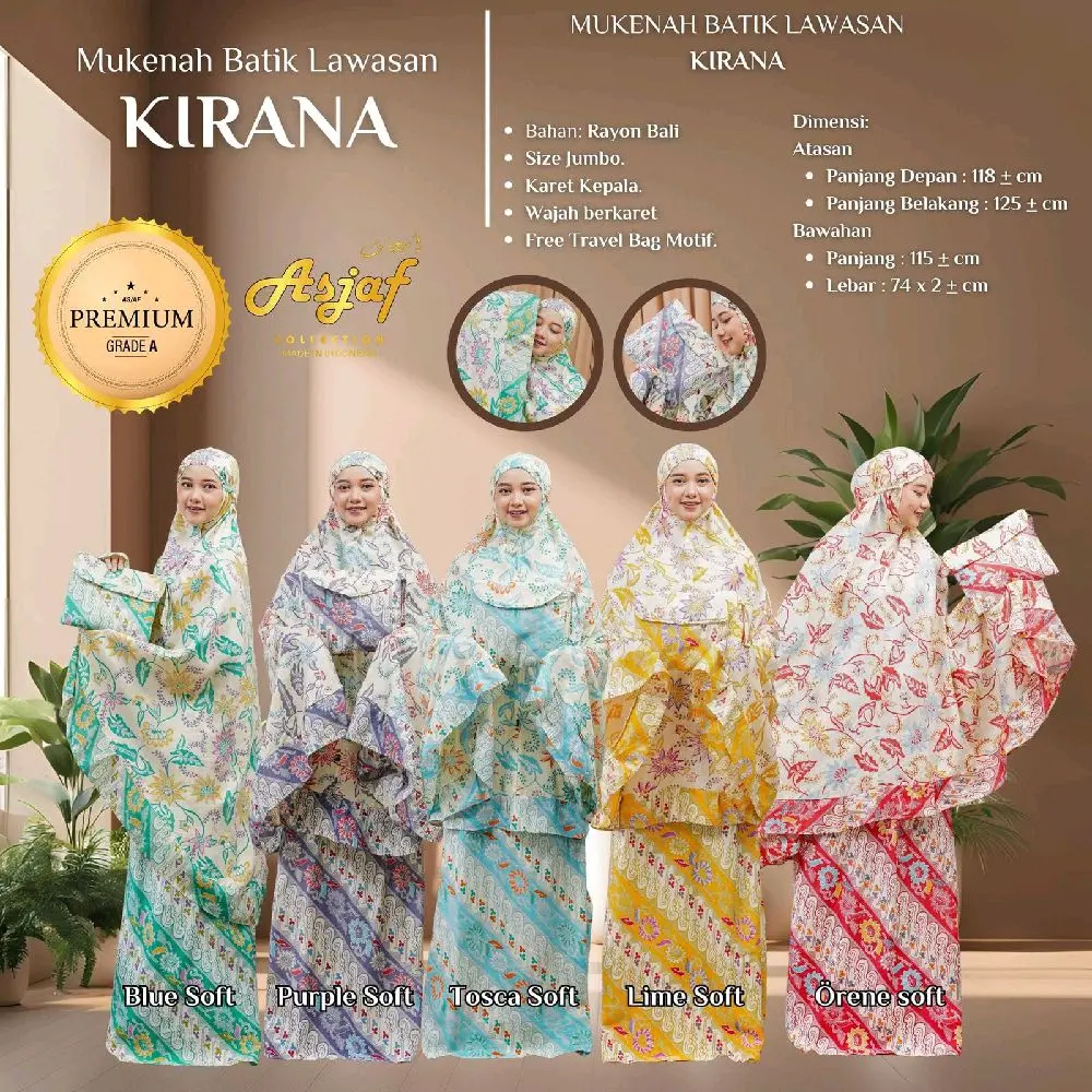 MUKENA BATIK KIRANA Muslim Dewasa Rayon